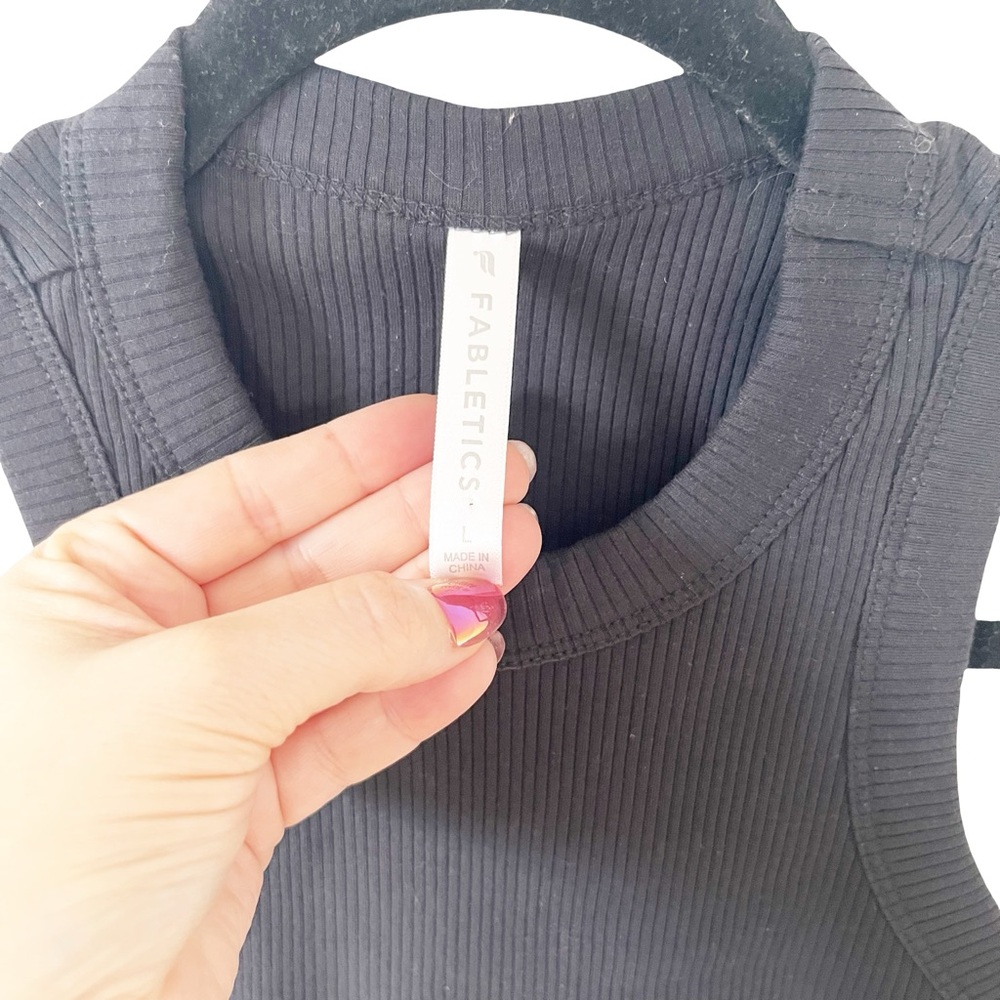 Fabletics Black Ribbed Racerback Tank - Picture 8 of 8